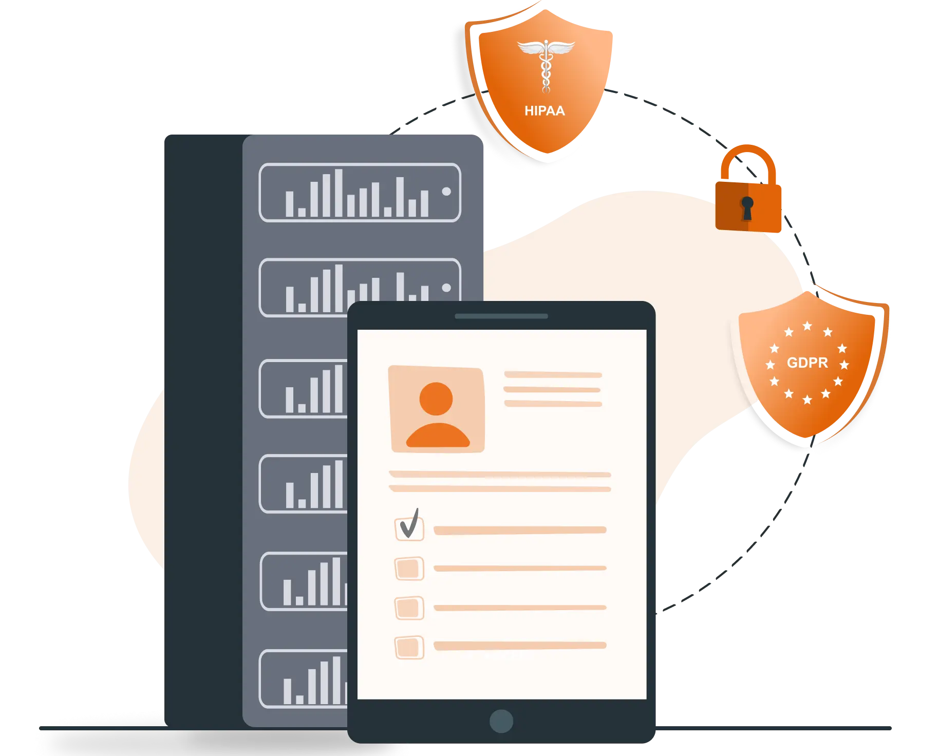 Protect patient data with top-notch security and compliance features in the Clinic Management System