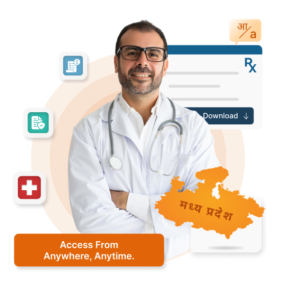 Cloud-based HMS for clinics & hospitals in Madhya Pradesh - NABH compliant, supports Urdu, English & Hindi.