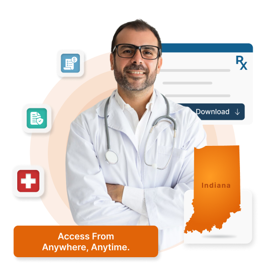 Cloud-based HMS for clinics & hospitals in Indiana - U.S. Federal Privacy, supports English.