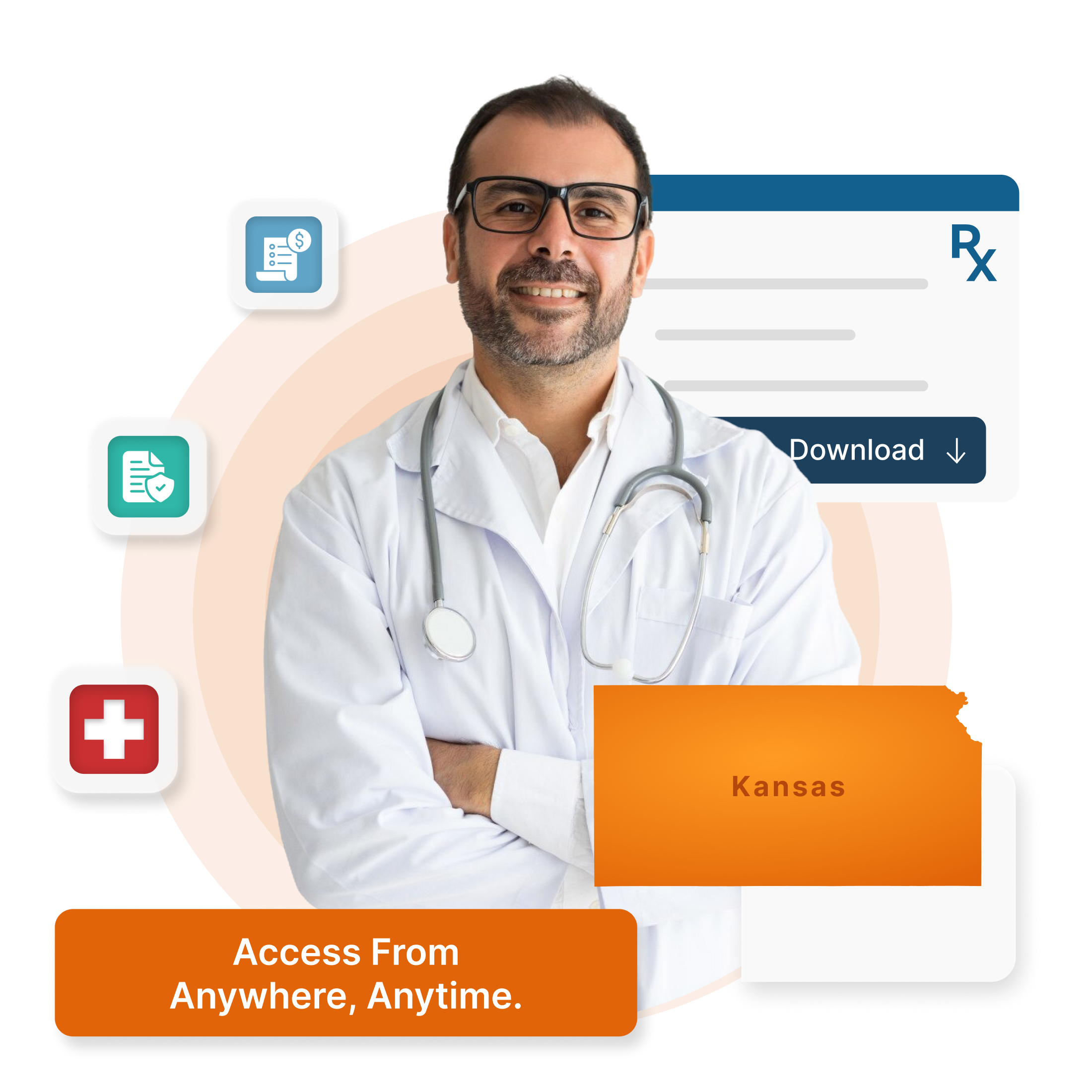 Cloud-based HMS for clinics & hospitals in Kansas - U.S. Federal Privacy, supports English.