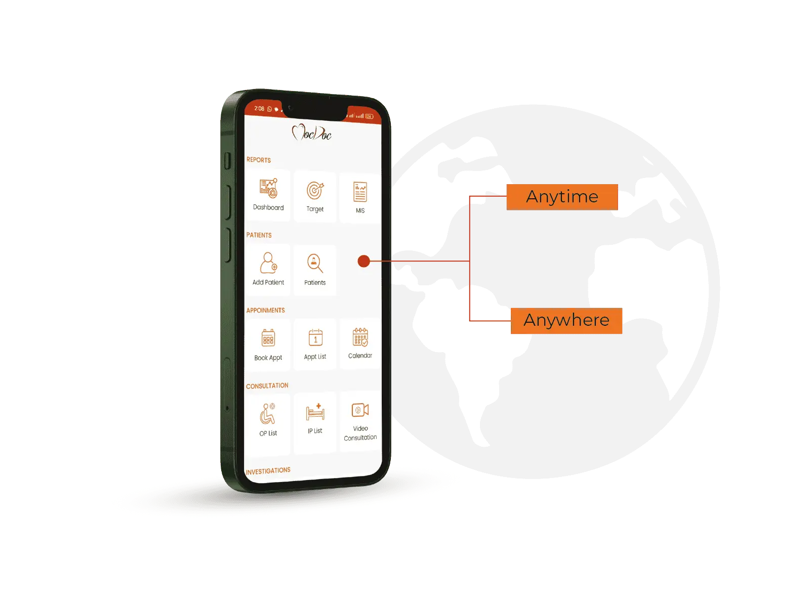 Moc Doc mobile access for easy and efficient healthcare management on the go.