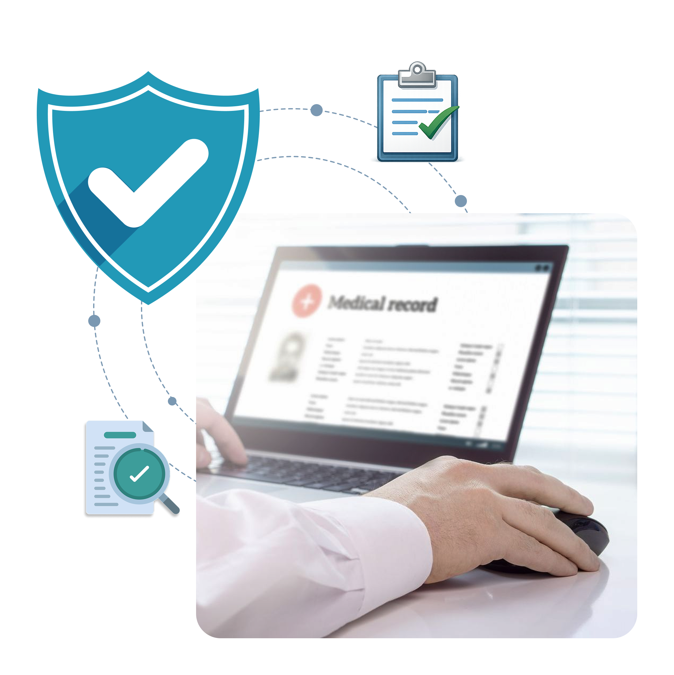 Secure medical record maintenance software with audit trails and full traceability for clinical actions