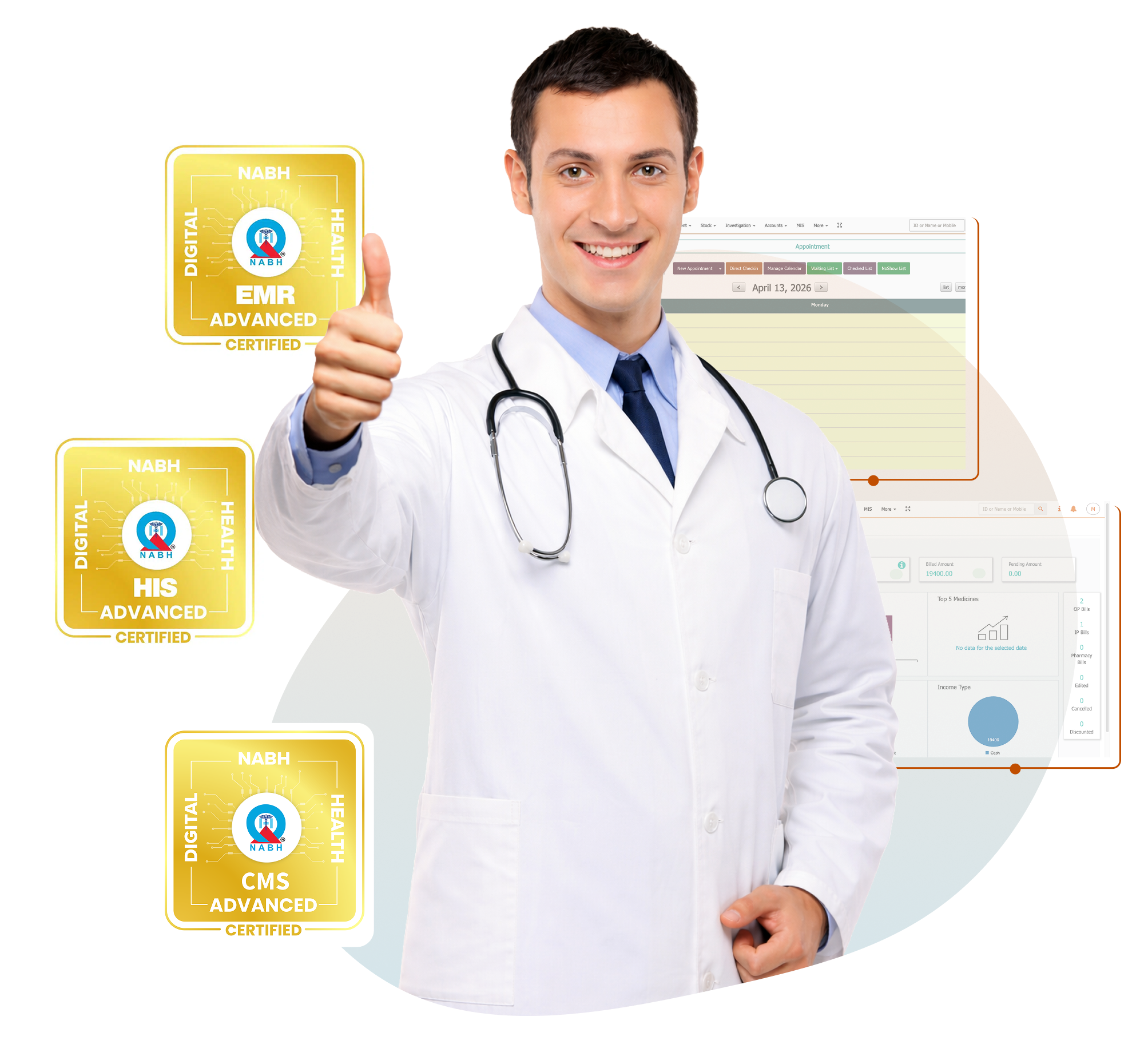 NABH compliant HIS and EMR management system for seamless hospital and clinic data management