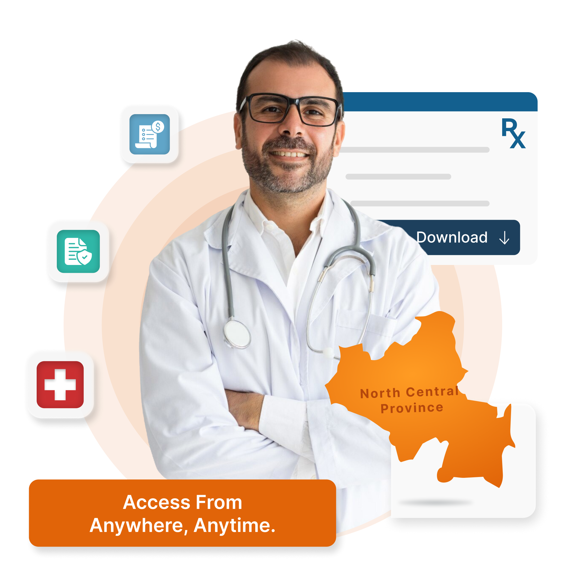 Cloud-based HMS for clinics & hospitals in North Central - Sri Lanka Federal Privacy, supports English.