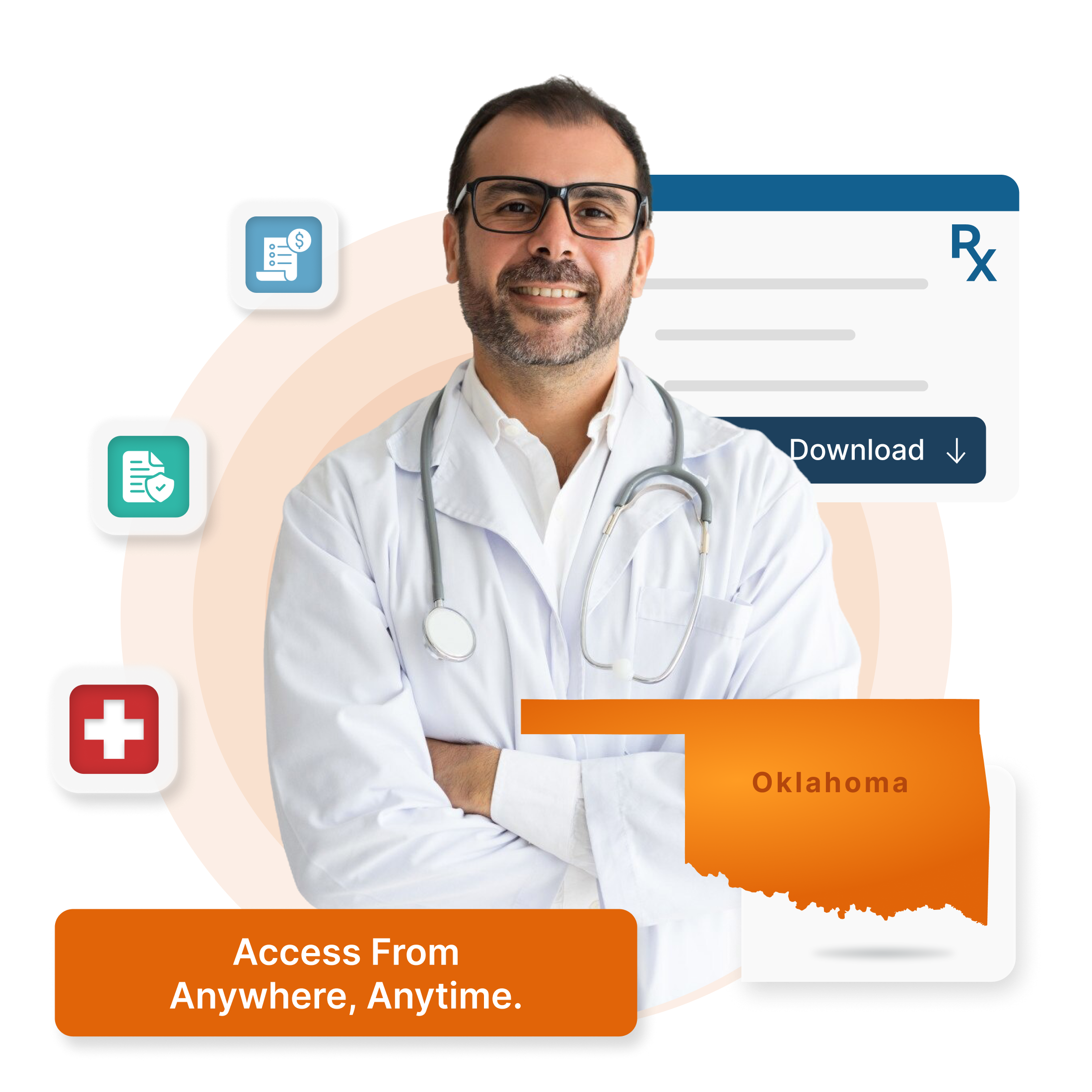 Cloud-based HMS for clinics & hospitals in Oklahoma - U.S. Federal Privacy, supports English.