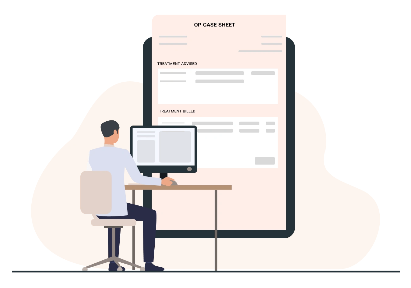 A user-friendly case sheet billing system designed to streamline healthcare management processes.