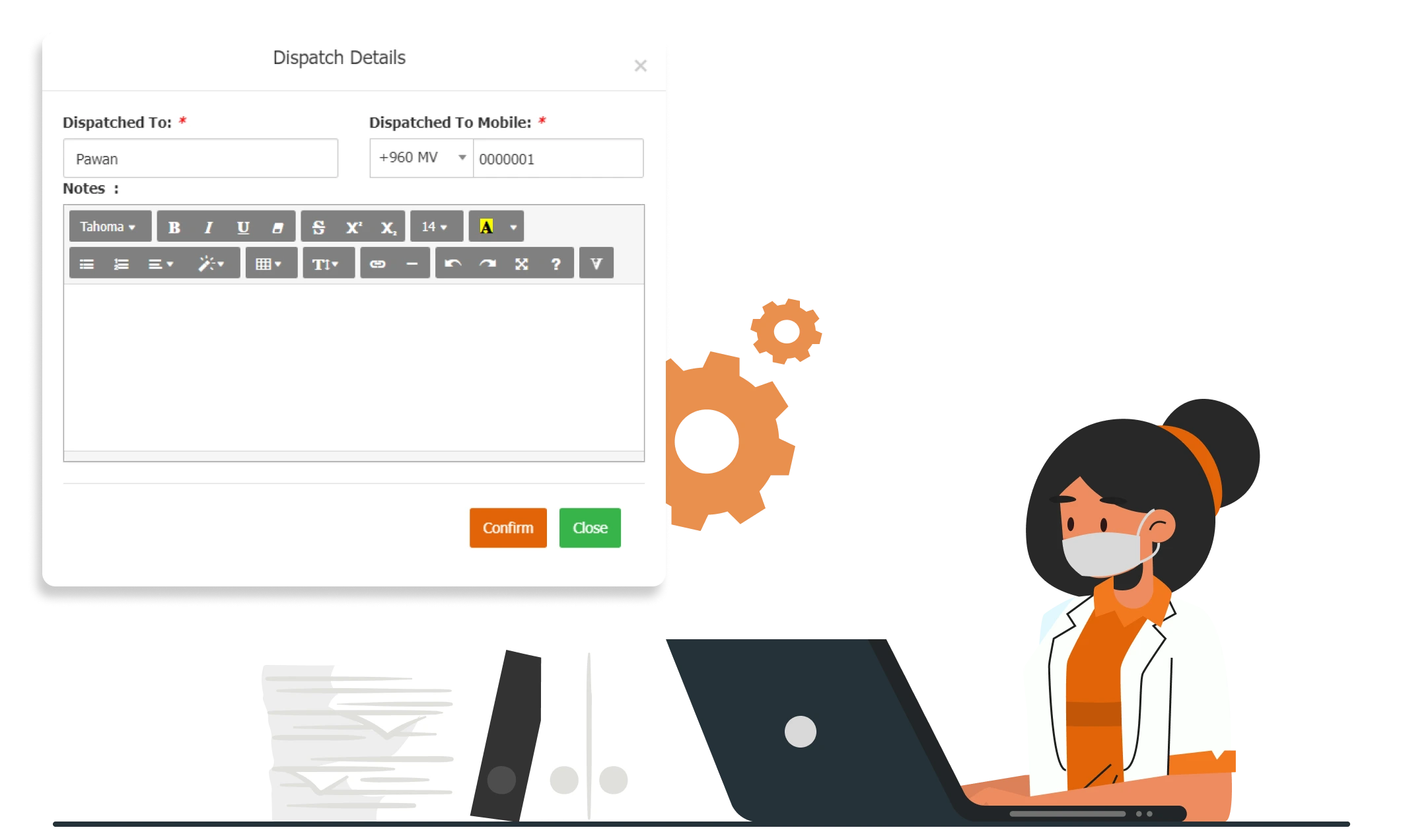 The Dispatch Screen helps lab staff track who collects printed reports and when they are collected.