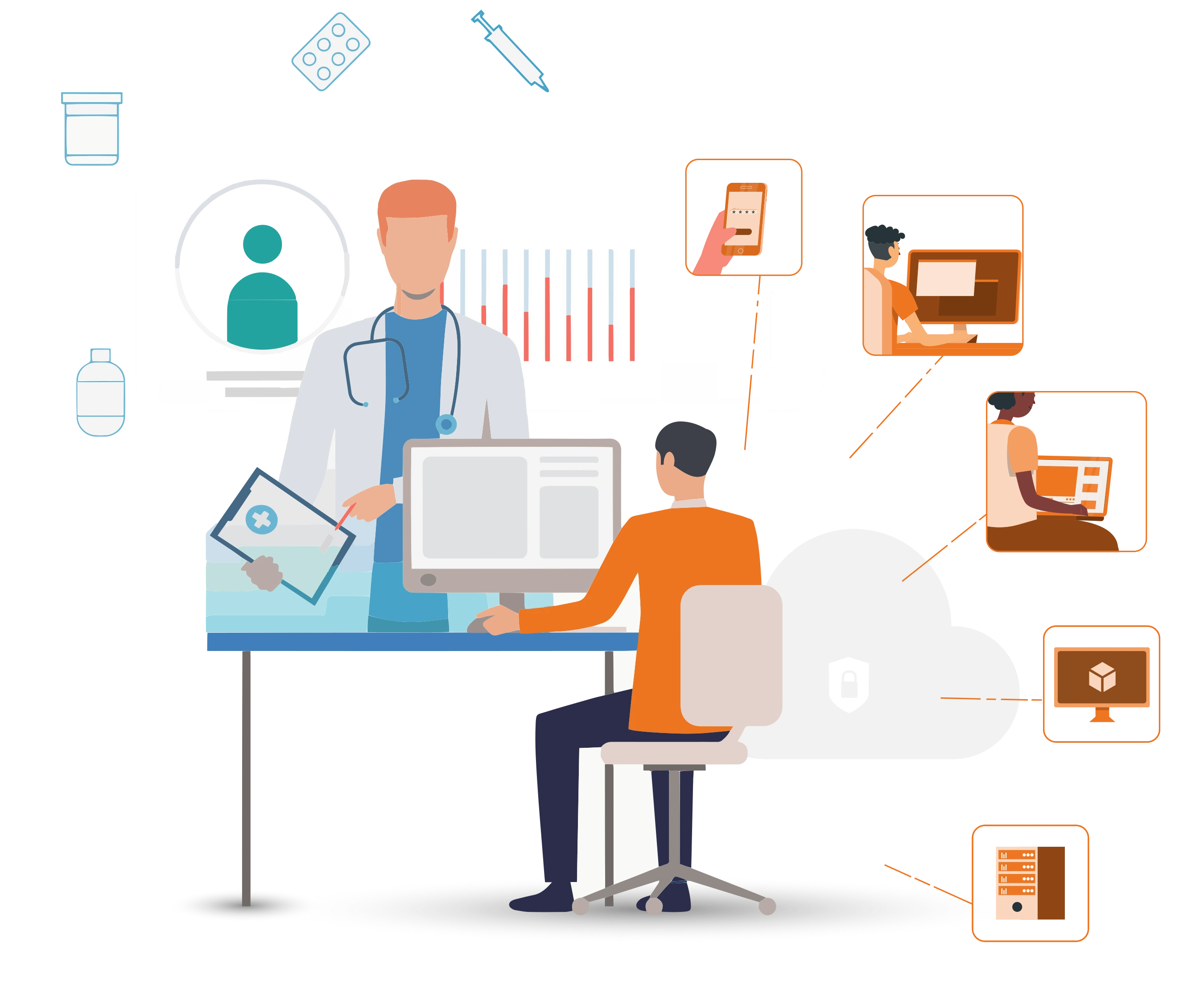 Ensure safety and privacy with MocDoc HMS safeguarding patient data and healthcare records.