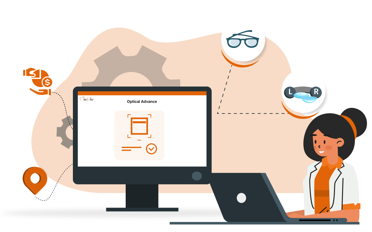 Streamline optical services with advanced tools for glasses, contacts, payments, and location tracking.
